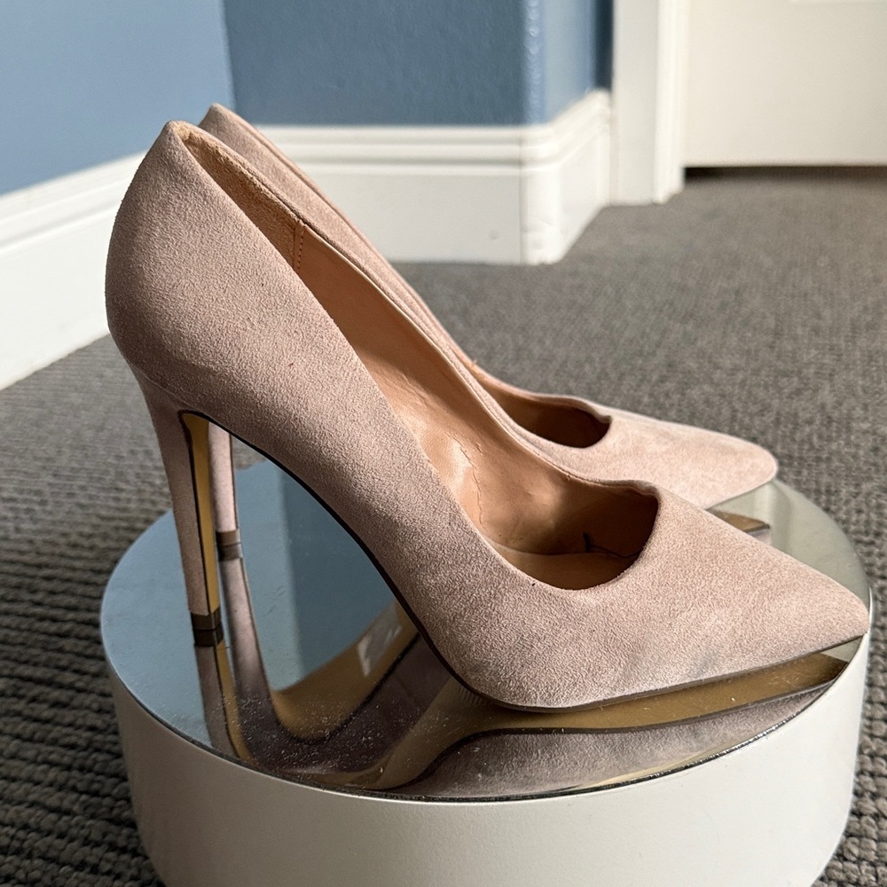 Ada Beige Suede Heels